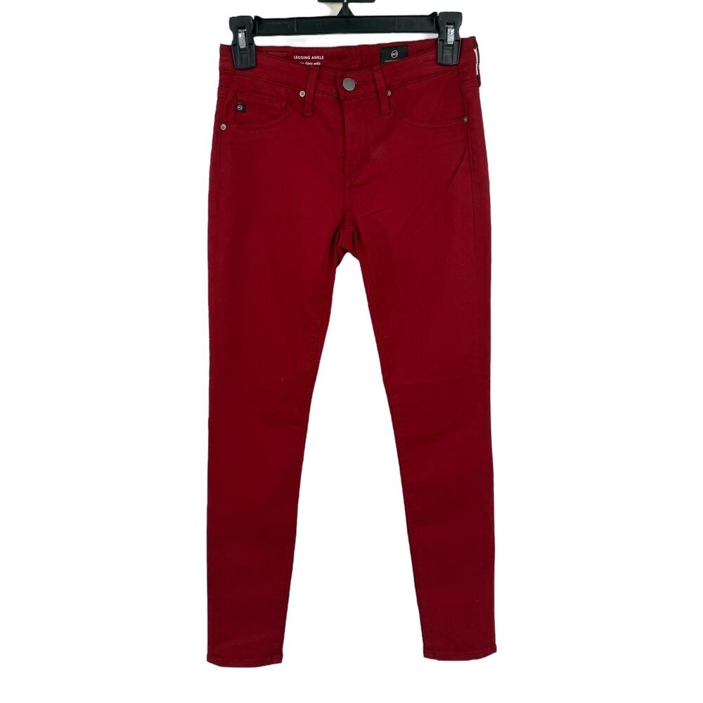 AG Adriano Goldschmied jeans The Legging Ankle Super Skinny Jeans red size 24